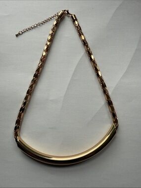 Gold-Tone Curved Bar Necklace - Women Jewelry